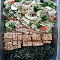 item  Chow Fun, Baked Tofu & Water Spinach (full tray)